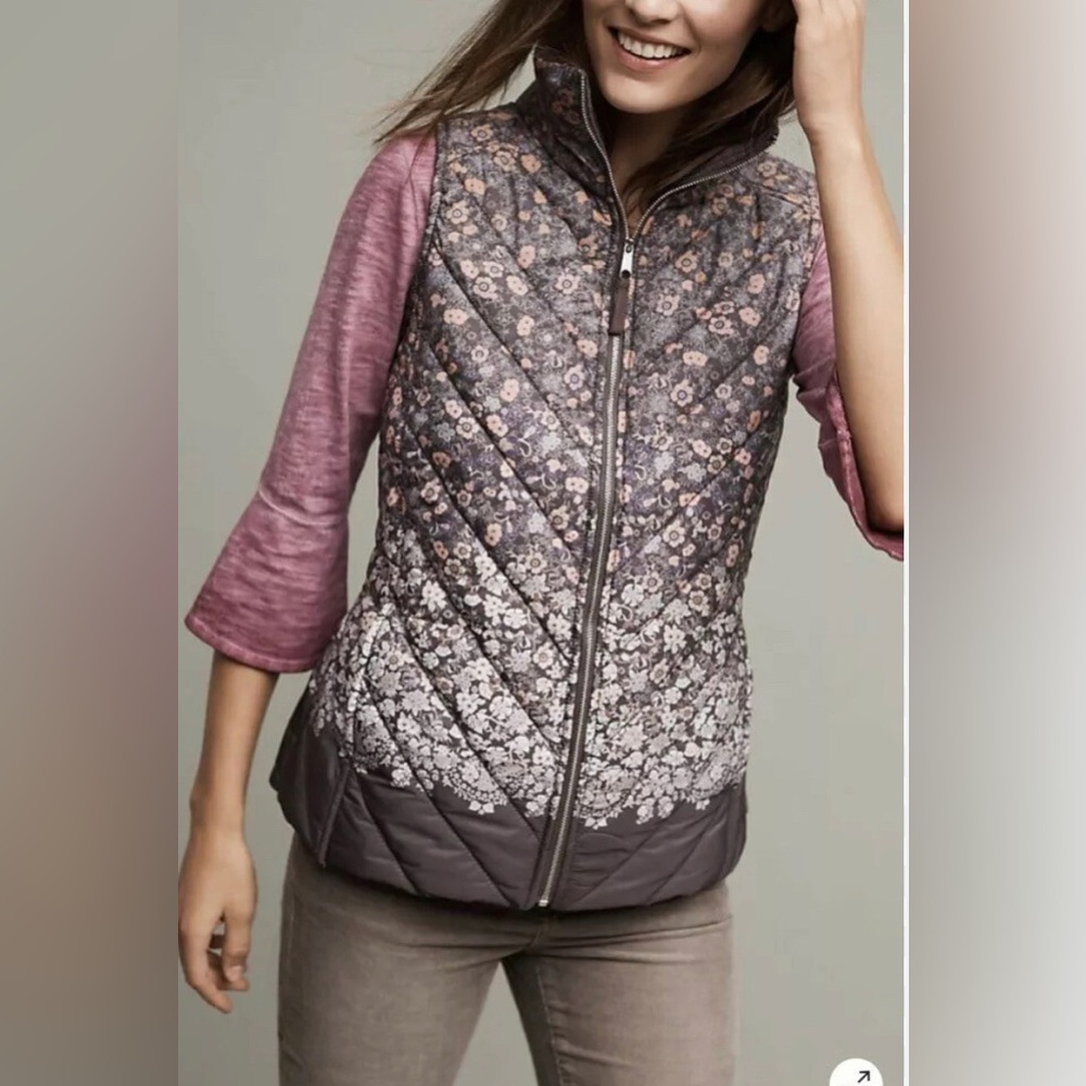 Anthropologie Hei Hei Floral Patterned Women's puffer vest size L